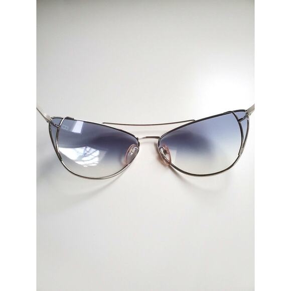 Prada Cat Eye Sunglasses SPR65V Blue Gradient Silver Metal Frame 68mm 130mm - Picture 6 of 11